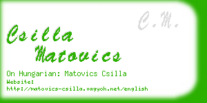 csilla matovics business card